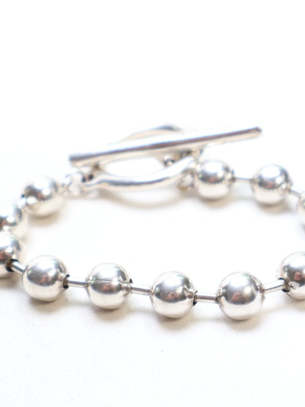 Uno De 50 Silver Tone Beaded Bracelet with Big Toggle Clasp $130 - Picture 2 of 3